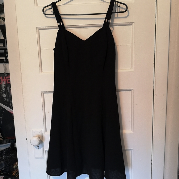 Vintage 80s Fit and Flare LBD With Rhinestone Detail - Picture 2 of 8